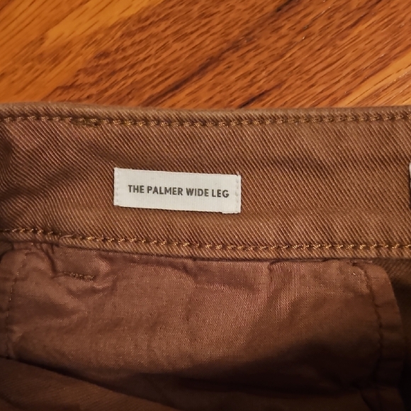 Loft The Palmer Wide Leg Cropped Pants in Khaki - Picture 2 of 4
